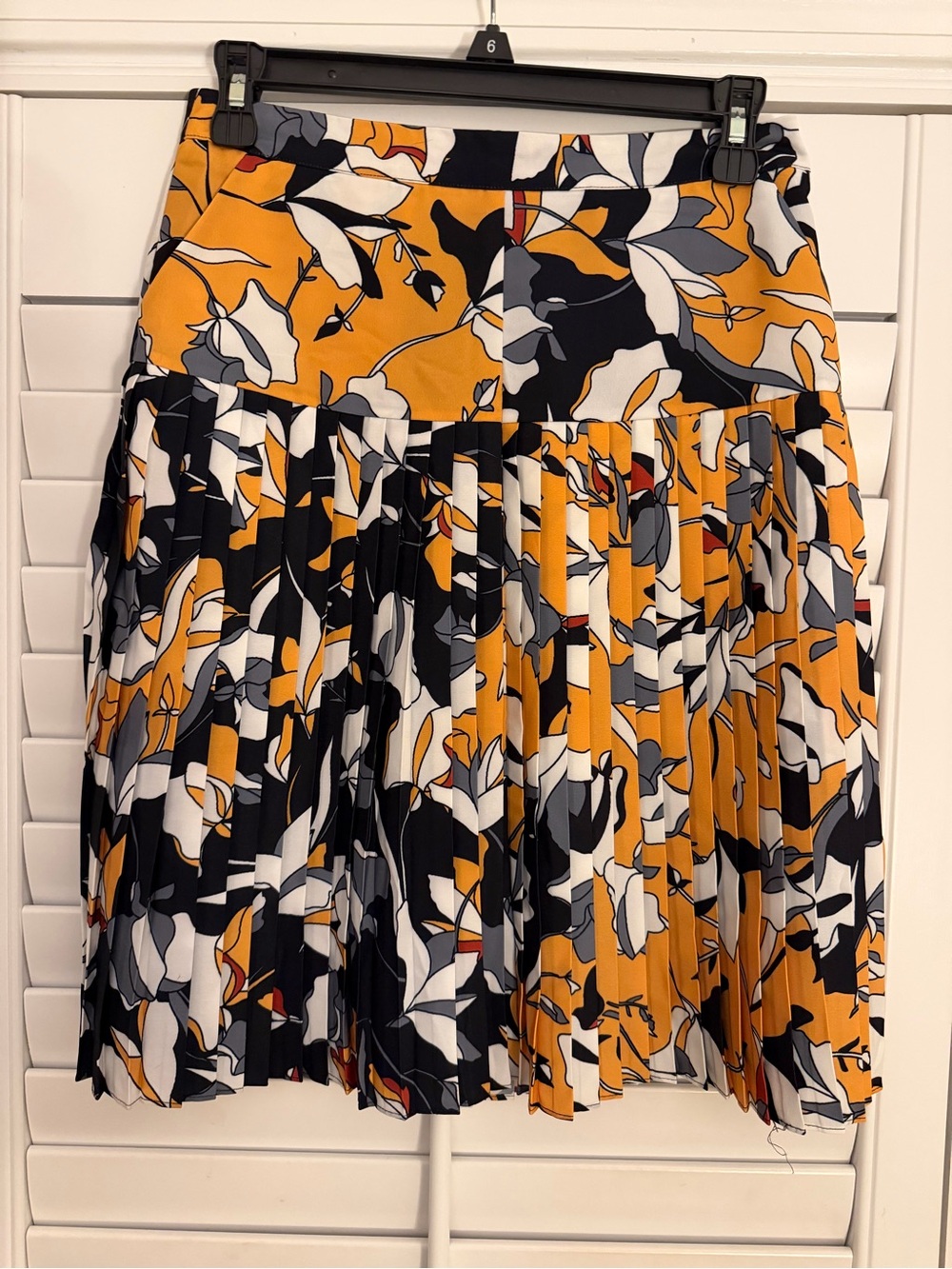 French Connection Pleated Floral Midi Skirt
